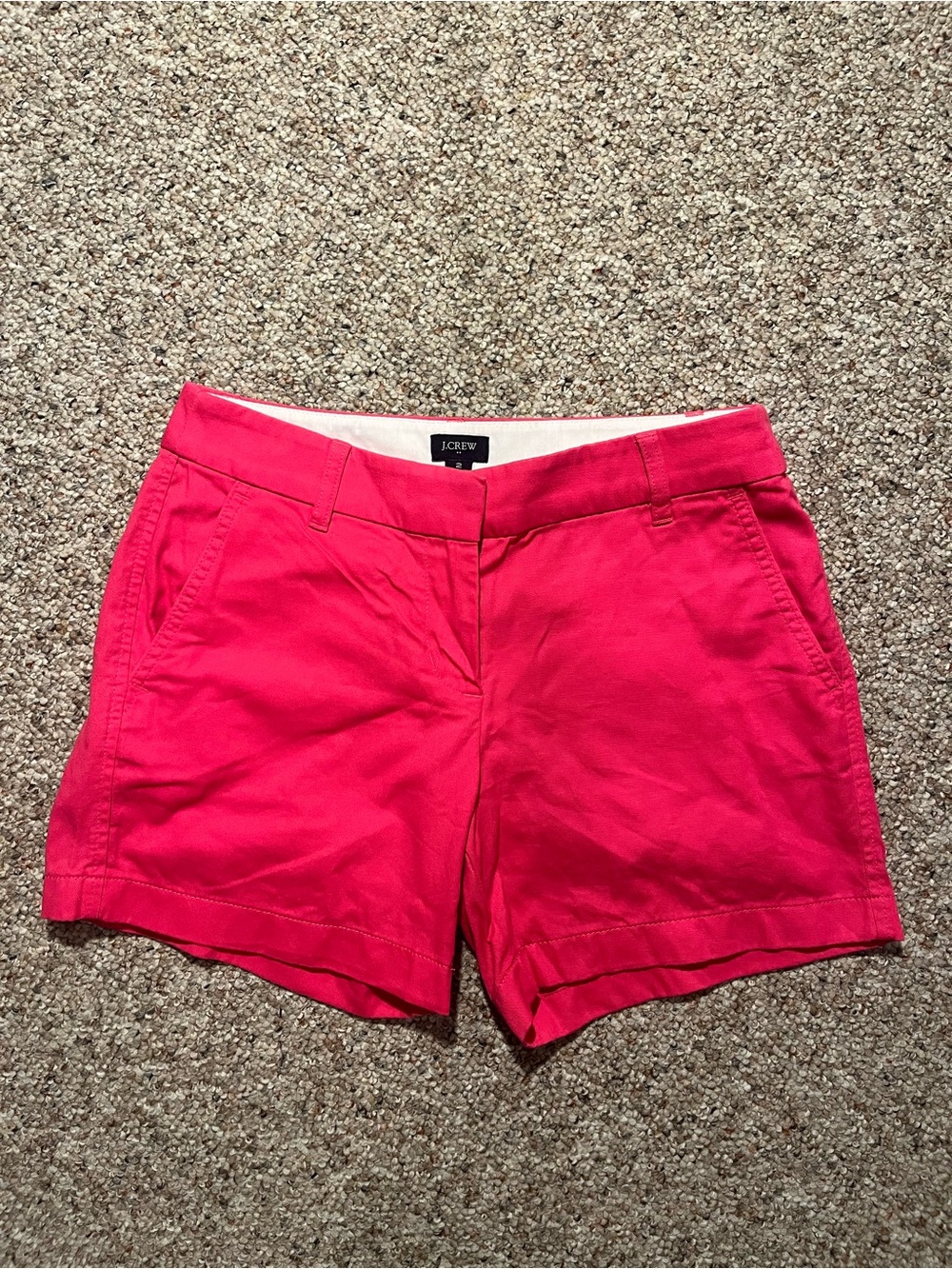 J. Crew Classic 5" Chino Shorts in Bright Pink - Picture 2 of 7